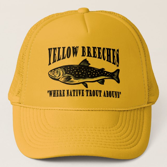 Casquette Le jaune enculasse la pêche de mouche de truite de (Devant)