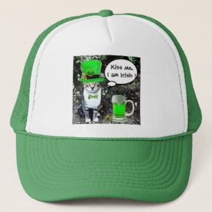 CASQUETTE LE JOUR DE SAINT PATRICK CAT WITH GREEN IRISH