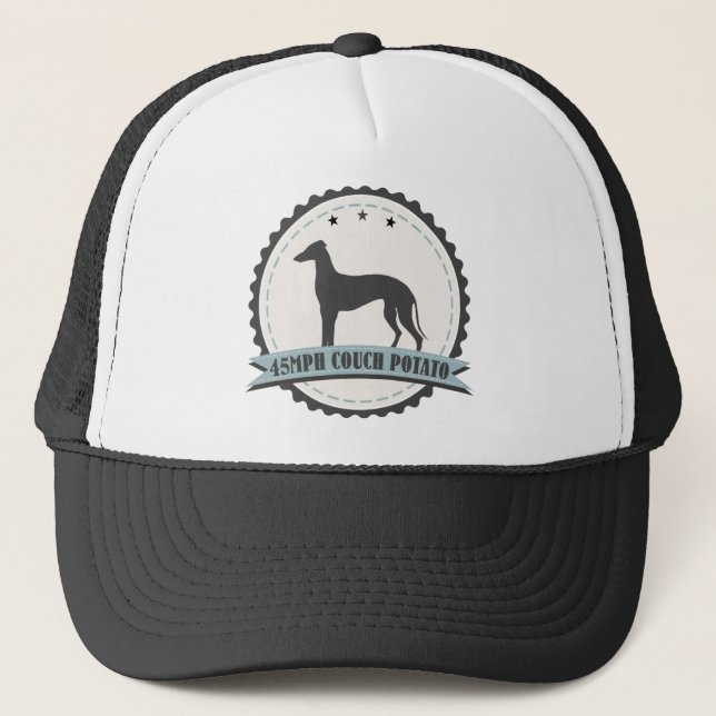 Casquette Le lévrier a retiré le coureur chien de emballage (Devant)