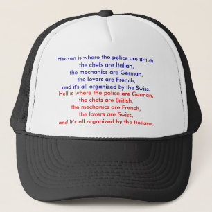 Casquette Le paradis c'est où la police est britannique, les