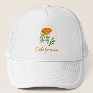 Casquette Le pavot de Californie dans un cercle, Texte "Cali
