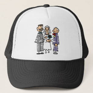 Casquette Le Père Mène Une Mariée Pendant La Cérémonie 