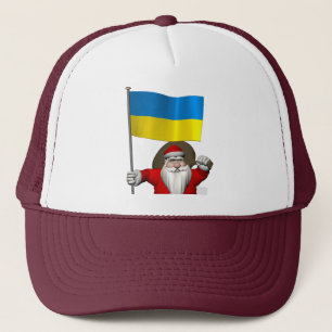Casquette Le Père Noël Avec L'Enseigne De L'Ukraine