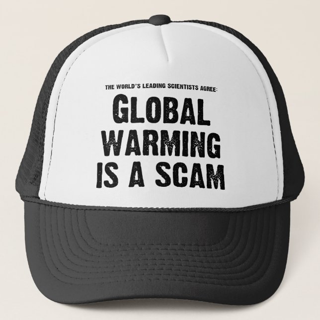 Casquette Le réchauffement climatique est une escroquerie (Devant)