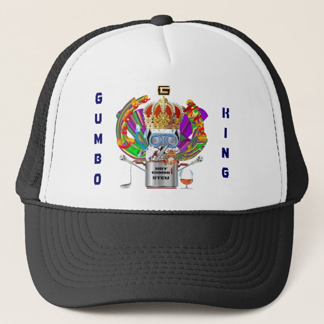 Casquette Le Roi View Hints de gombo de mardi gras svp (Devant)