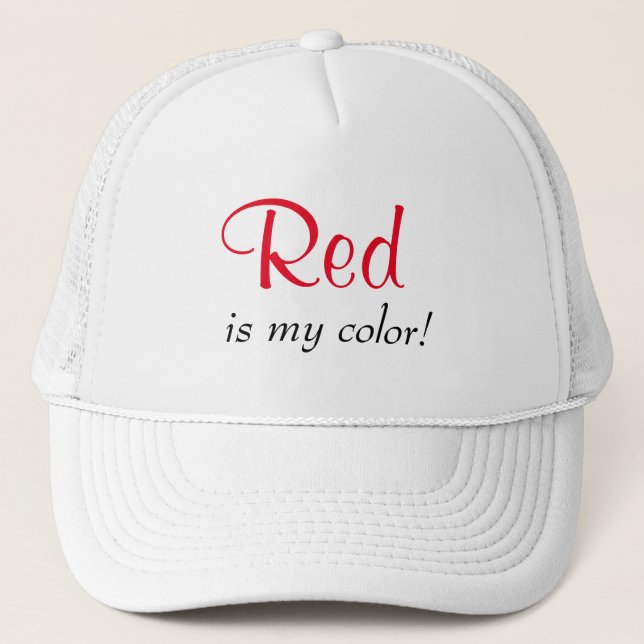 Casquette Le rouge est ma citation de couleur (Devant)