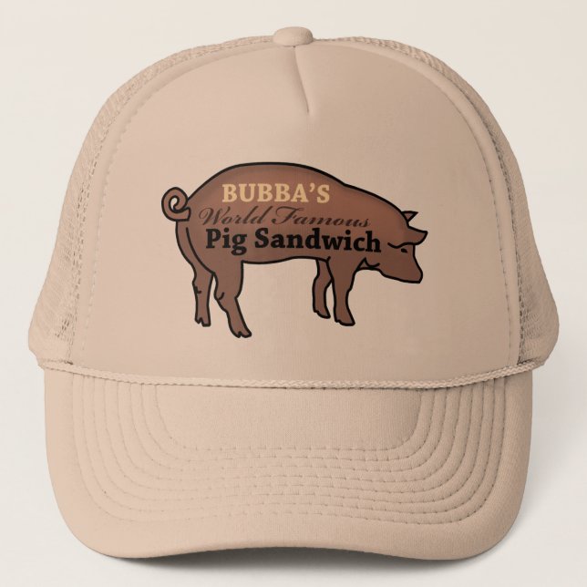 Casquette Le sandwich au porc mondialement célèbre de Bubba (Devant)
