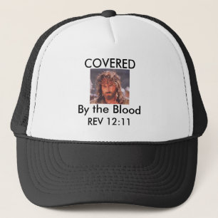 Casquette Le sang de Jésus, COUVERT, par le sang