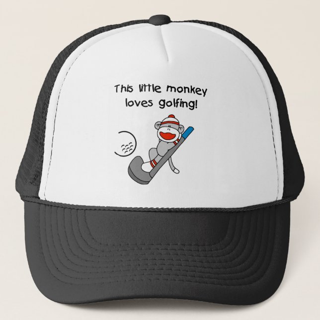 Casquette Le singe aime jouer au golf (Devant)