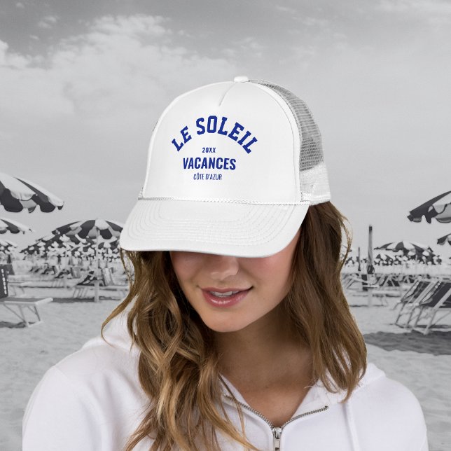 Casquette Le Soleil Vacances Côte d'Azur Bleu Azur (Créateur téléchargé)