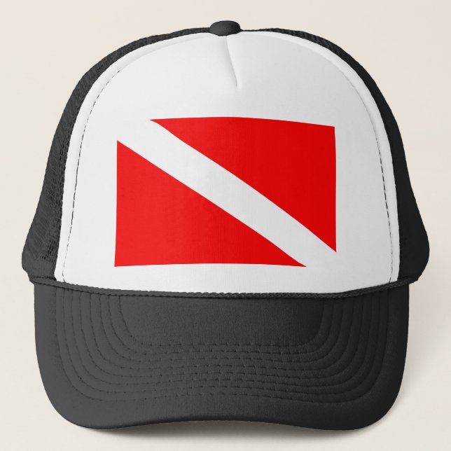 Casquette le symbole diagonal rouge de la plongée sous-marin (Devant)
