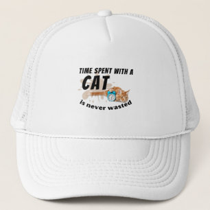 Casquette Le temps passé avec un chat n'est jamais perdu.