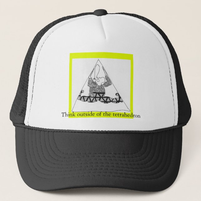 Casquette le tretra, pensent en dehors de au tétraèdre (Devant)