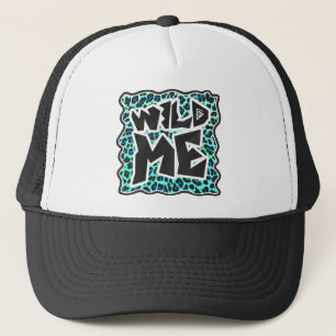 Casquette Léopard noir et Turquoise