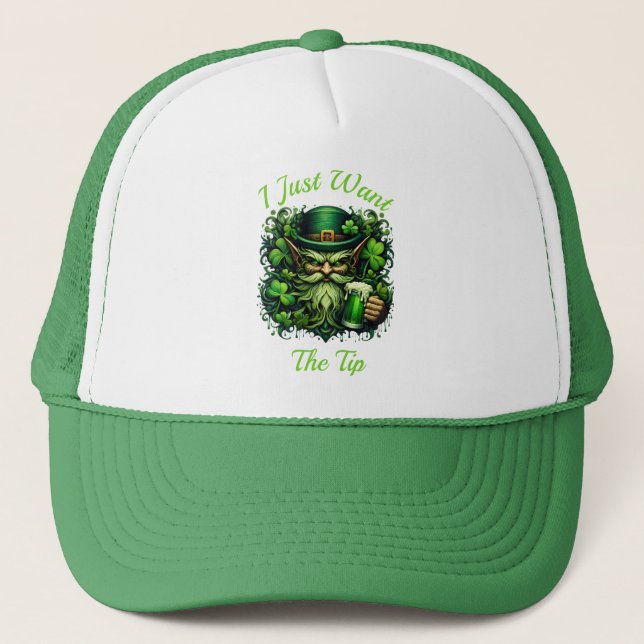 Casquette Leprechaun Whimsical Boire Une Bière Frothy (Devant)