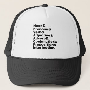 Casquette Les 8 parties de la parole en langue anglaise