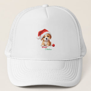 Casquette Les animaux mignons chiot d'hiver Chien Père Noël 