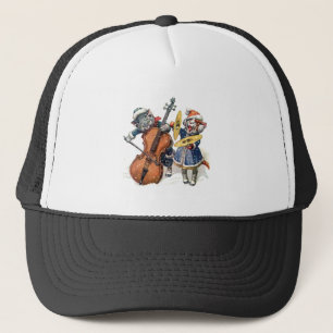 Casquette Les chats jouent le violoncelle et les cymbales