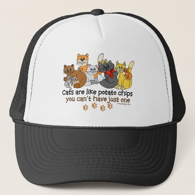 Casquette Les chats sont comme des chips (Devant)