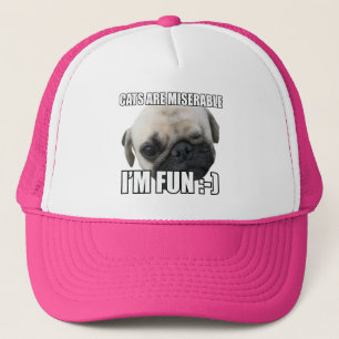 CASQUETTE LES CHATS SONT MALHEUREUX JE SUIS AMUSANT : -) MEM
