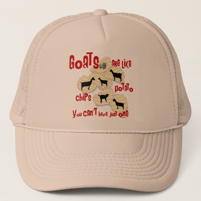 Casquette Les chèvres sont comme des chips de pommes de terr (Devant)