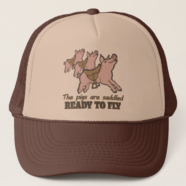 Casquette Les cochons sont sanglotés prêts à voler amusant s (Devant)