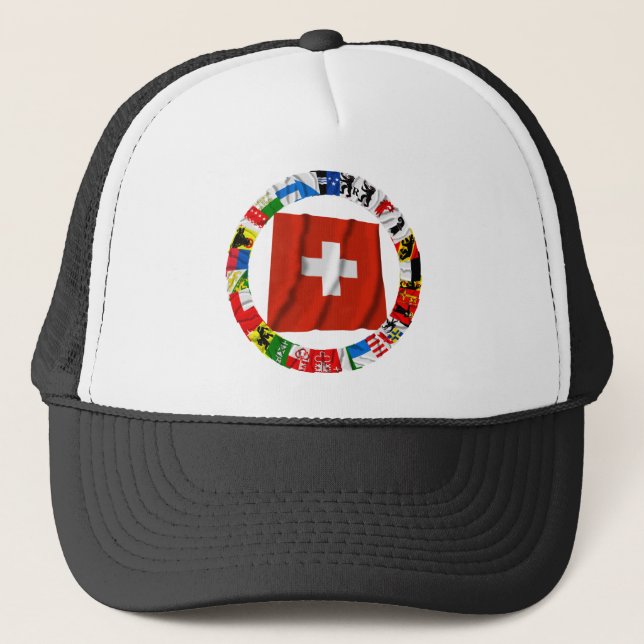 Casquette Les drapeaux des cantons de la Suisse (Devant)
