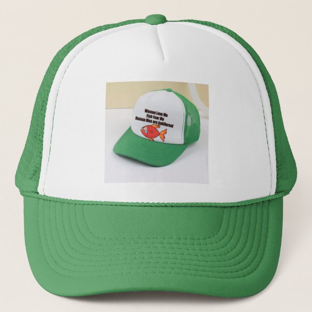 Casquette Les femmes m'aiment Poisson me font peur Hommes hu (Devant)