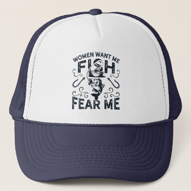 Casquette Les femmes veulent que je poisson peur moi drôle p (Devant)