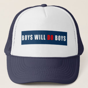 Casquette Les garçons feront les garçons-REd Blanc & Bleu