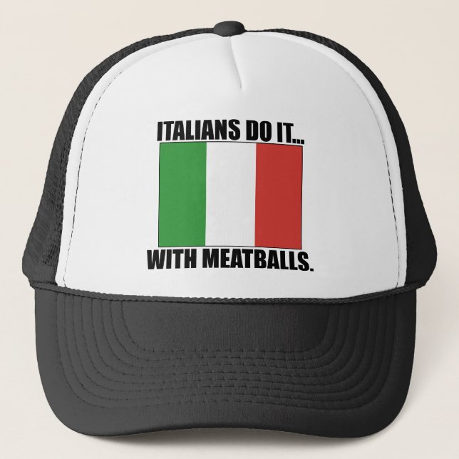 Casquette Les Italiens le font... avec des boulettes de vian (Devant)