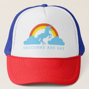 Casquette Les licornes sont gaies avec l'arc-en-ciel sur le