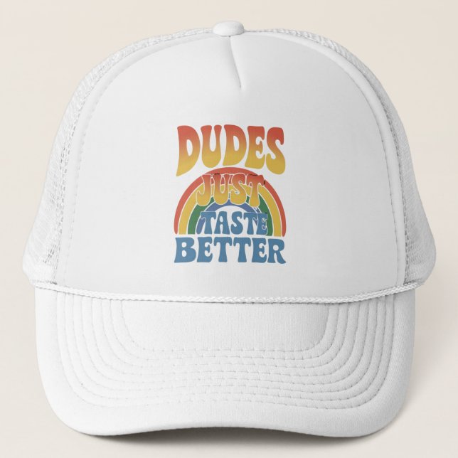 Casquette Les mecs Goûtent mieux Gay pride arc-en-ciel Vinta (Devant)