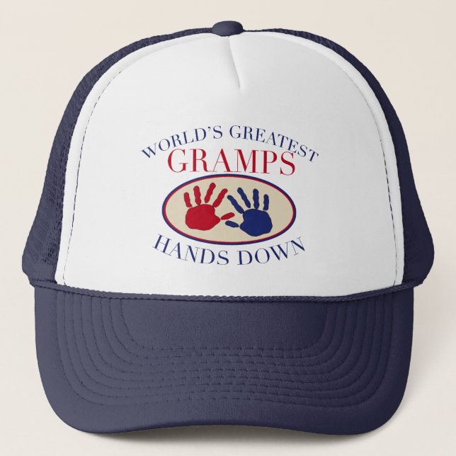 Casquette Les meilleures   mains de papy vers le bas (Devant)
