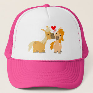 Casquette Les mignons poneys caricaturaux en amour