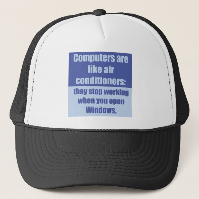 Casquette Les ordinateurs sont comme des climatiseurs (Devant)