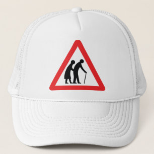 Casquette Les personnes âgées de PRÉCAUTION - poteau de