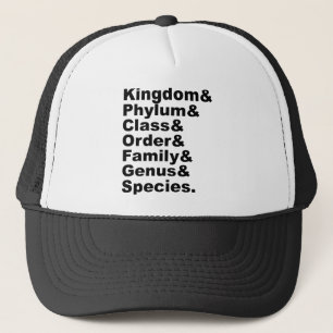 Casquette Les sept catégories de la taxonomie biologique