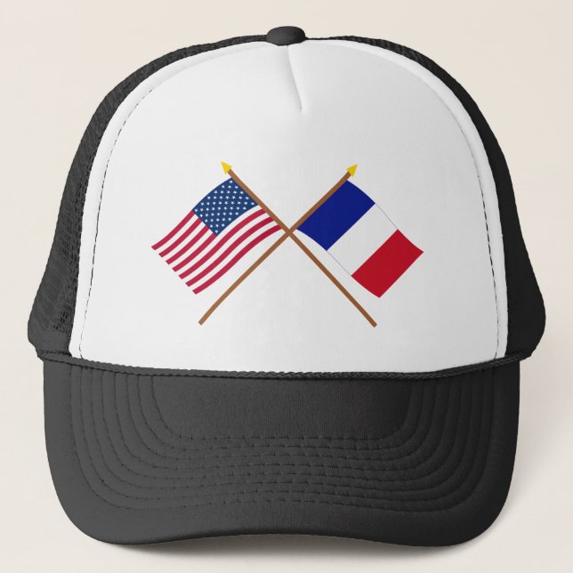 Casquette Les USA et drapeaux croisés par France (Devant)