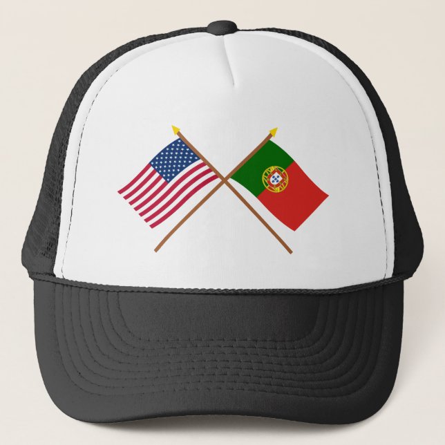 Casquette Les USA et drapeaux croisés par Portugal (Devant)