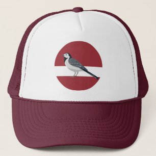 Casquette Lettonie Chariot blanc Oiseau Letton Animal nation