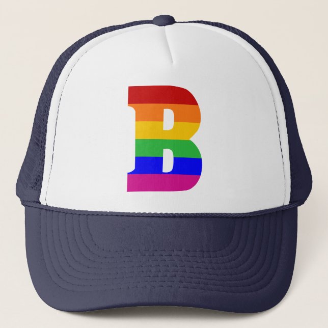 Casquette Lettre arc-en-ciel B (Devant)