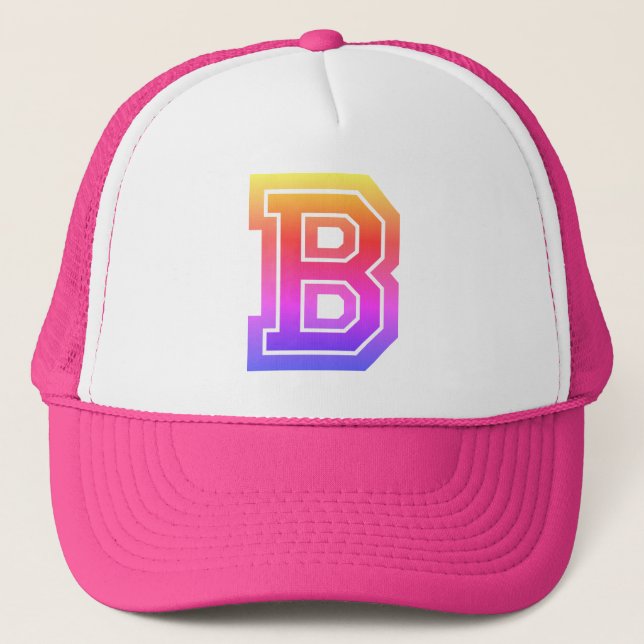 Casquette Lettre arc-en-ciel 'B' Monogramme (Devant)