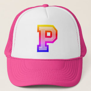 Casquette Lettre arc-en-ciel "P" Chapeau de camion
