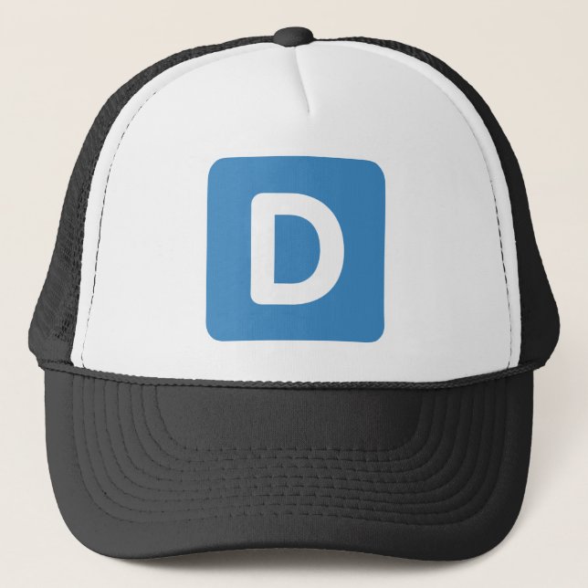 Casquette Lettre D - gazouillement d'emoji (Devant)
