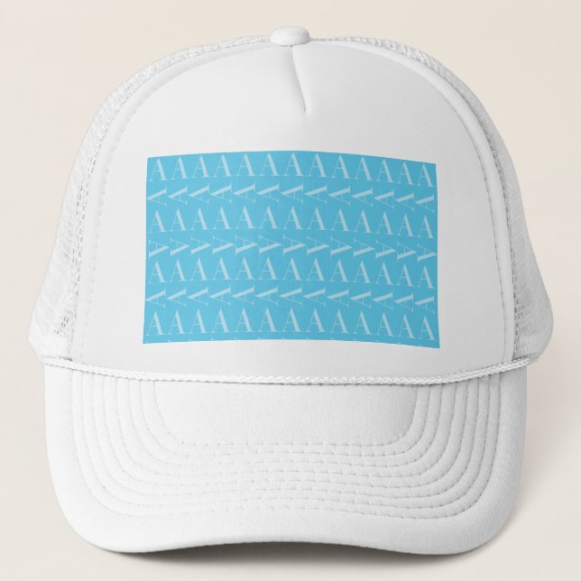 Casquette Lettre initiale A, Aqua Blue (Devant)