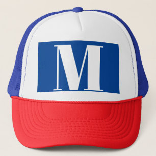 Casquette LETTRE INITIALE Bleu Profond Monogramme Moderne De