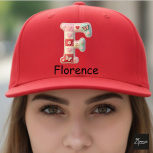 Casquette Lettre initiale F en patchwork matelassé pour la n
