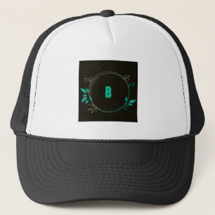 Casquette Lettre Monogramme B Texte imprimé Trucker Chapeau