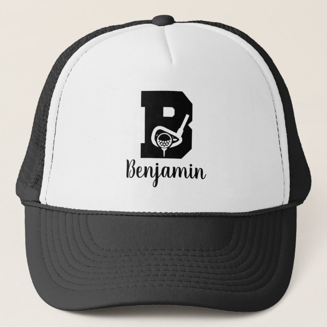 Casquette Lettre Monogramme de golf B personnalisée (Devant)